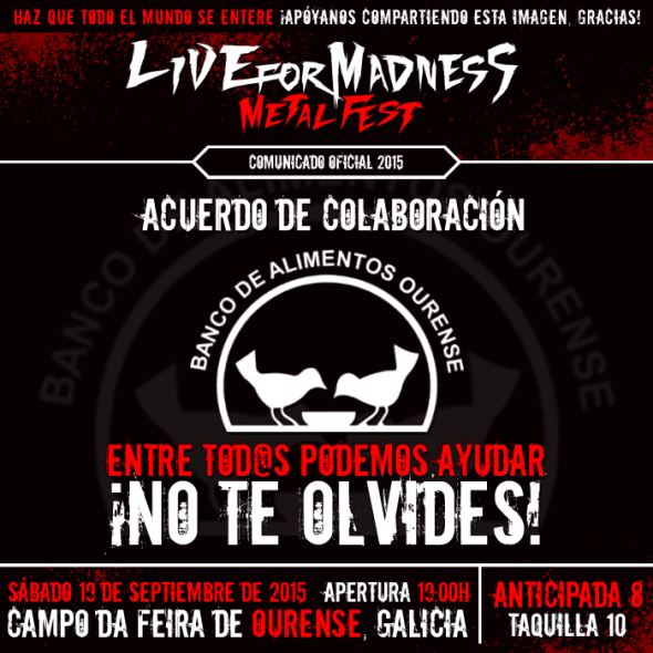 ACUERDO BANCO ALIMENTOS - Live For Madness Metal Fest 2015